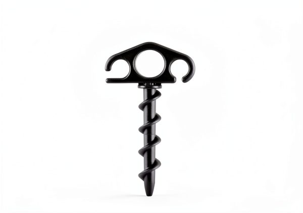 Tent Stakes Ground Anchors 6 Pack Black Spiral 9.4 Inch Heavy Duty-1