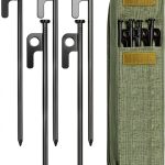 8/16/32 Pack 8in Heavy Duty Forged Steel Tent Stakes, with Storage Bag, for Camping-0