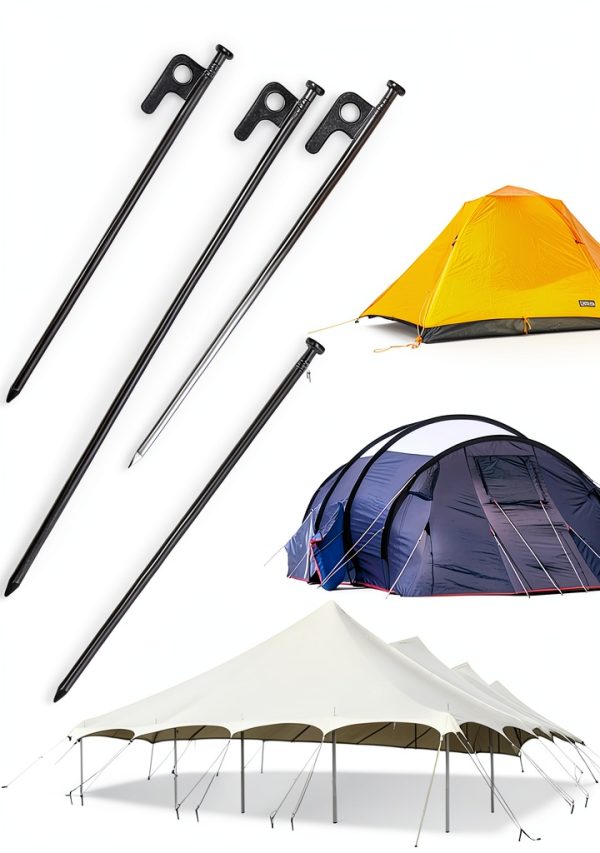 8/16/32 Pack 8in Heavy Duty Forged Steel Tent Stakes, with Storage Bag, for Camping-1