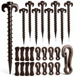 AUGSUN Plastic Inflatable Stakes 27pcs Black Heavy Duty Garden Stakes-0