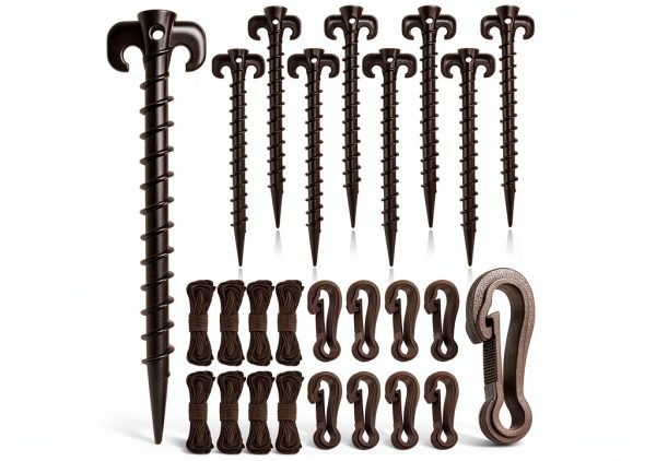 AUGSUN Plastic Inflatable Stakes 27pcs Black Heavy Duty Garden Stakes-0