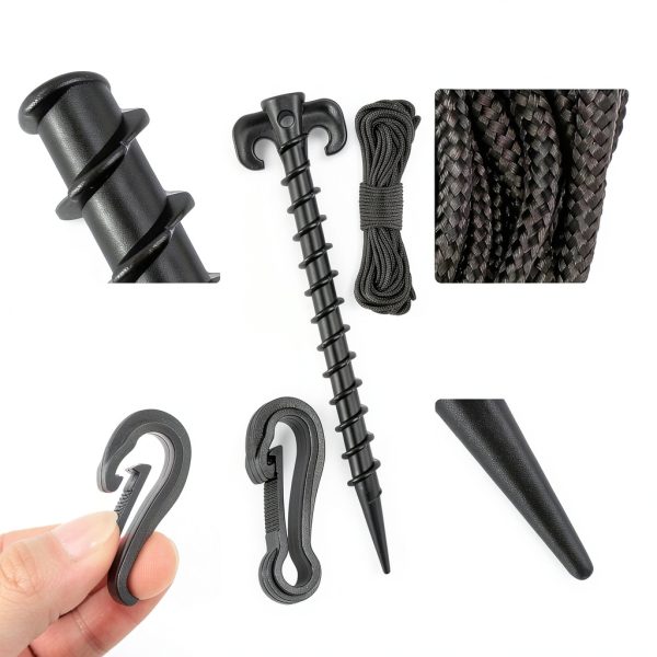 AUGSUN Plastic Inflatable Stakes 27pcs Black Heavy Duty Garden Stakes-2