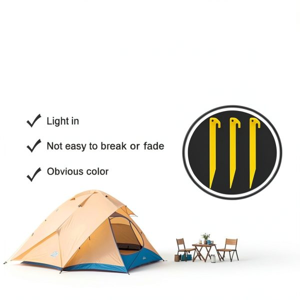 Plastic Tent Pegs GDLPZM 24pcs 9 Inch Yellow Heavy Duty Tent Stakes-5