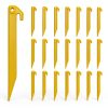Plastic Tent Pegs GDLPZM 24pcs 9 Inch Yellow Heavy Duty Tent Stakes-0