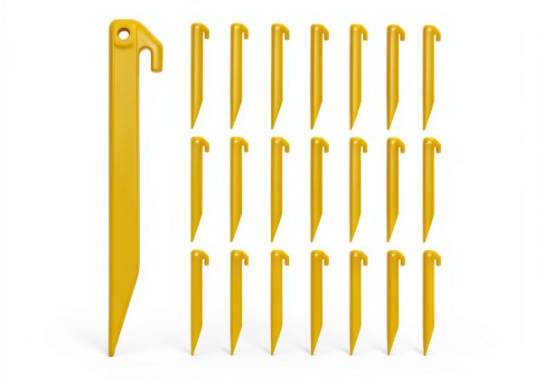 Plastic Tent Pegs GDLPZM 24pcs 9 Inch Yellow Heavy Duty Tent Stakes-0