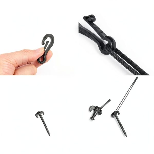AUGSUN Plastic Inflatable Stakes 27pcs Black Heavy Duty Garden Stakes-3