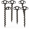 Tent Stakes Ground Anchors 6 Pack Black Spiral 9.4 Inch Heavy Duty-0