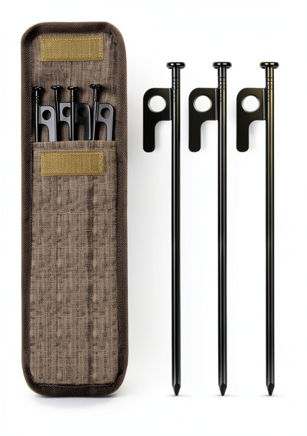 8/16/32 Pack 8in Heavy Duty Forged Steel Tent Stakes, with Storage Bag, for Camping-5
