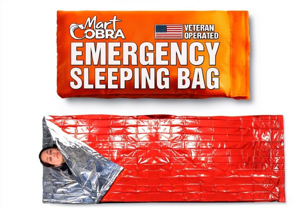 Emergency Sleeping Bag Mart Cobra Mylar Bivy Sack Orange 84x36-0