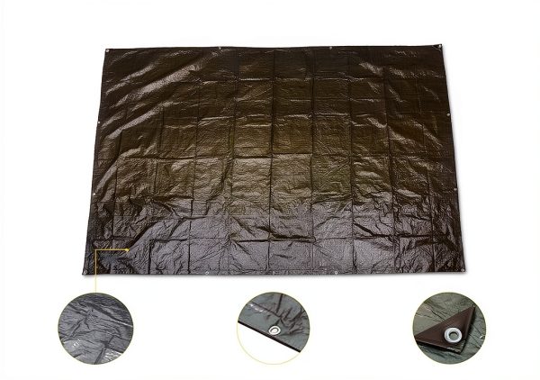 Waterproof Camping Tarp Amazon Basics Dark Green 9.5x11.3 ft-1