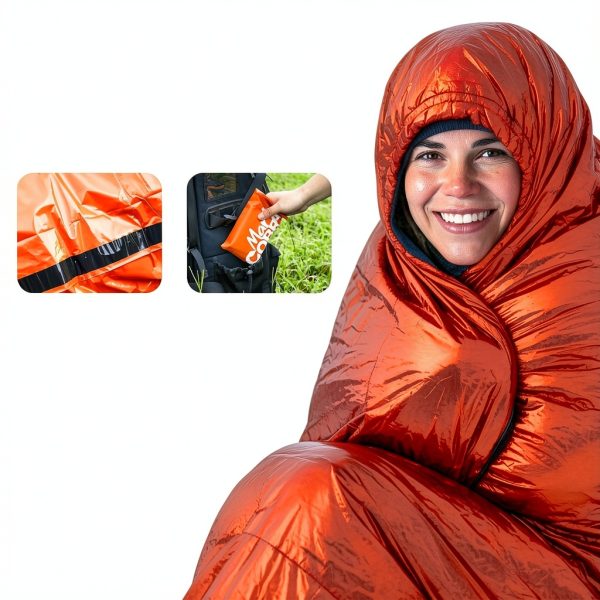 Emergency Sleeping Bag Mart Cobra Mylar Bivy Sack Orange 84x36-4
