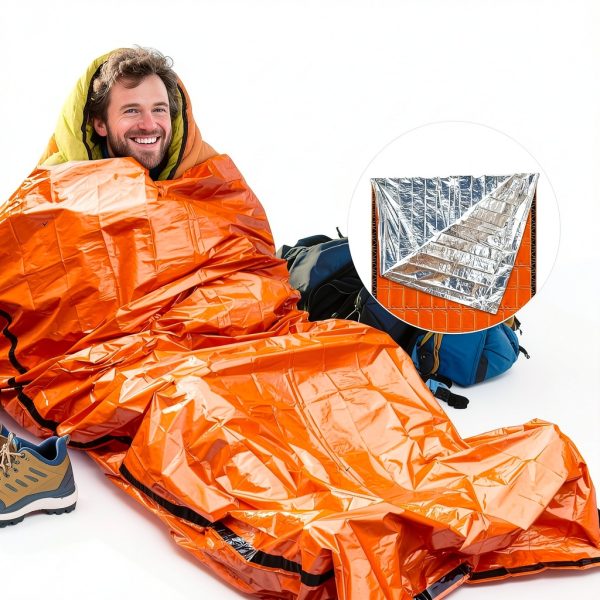 Emergency Sleeping Bag Mart Cobra Mylar Bivy Sack Orange 84x36-2