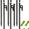 Tent Stakes 8 Pack Heavy Duty Metal Pegs by RIY 8 Inch Unbreakable-0