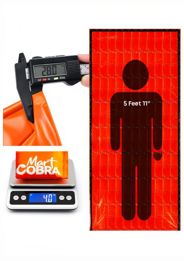 Emergency Sleeping Bag Mart Cobra Mylar Bivy Sack Orange 84x36-1
